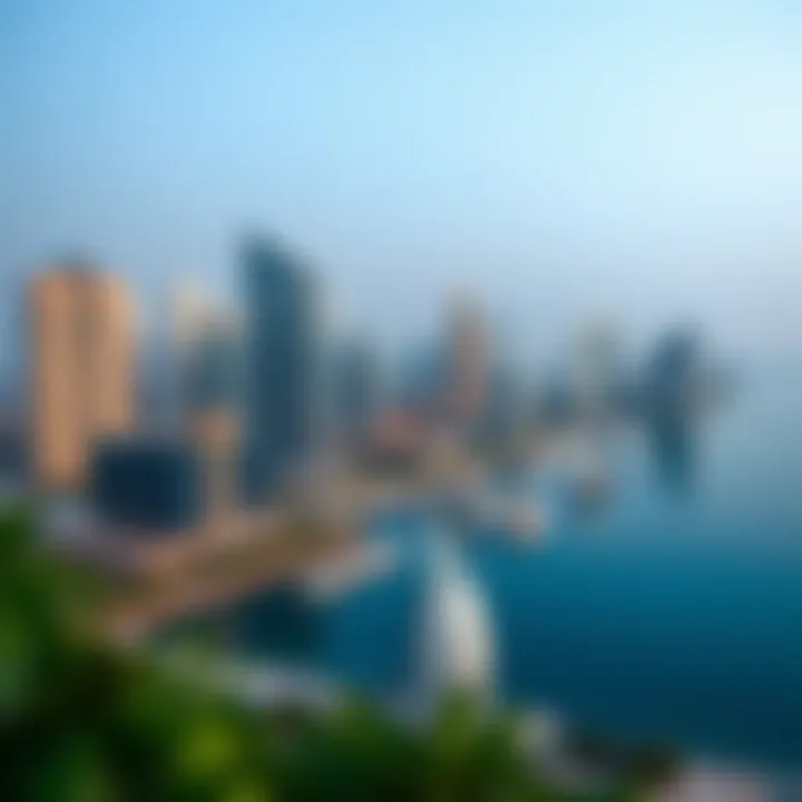 Panoramic view of Dubai skyline with Al Dar projects