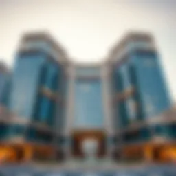 Architectural design of Al Fattan Plaza showcasing its modernity