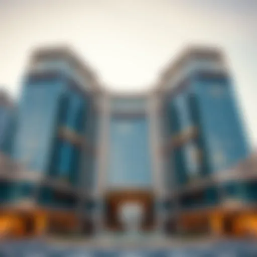 Architectural design of Al Fattan Plaza showcasing its modernity