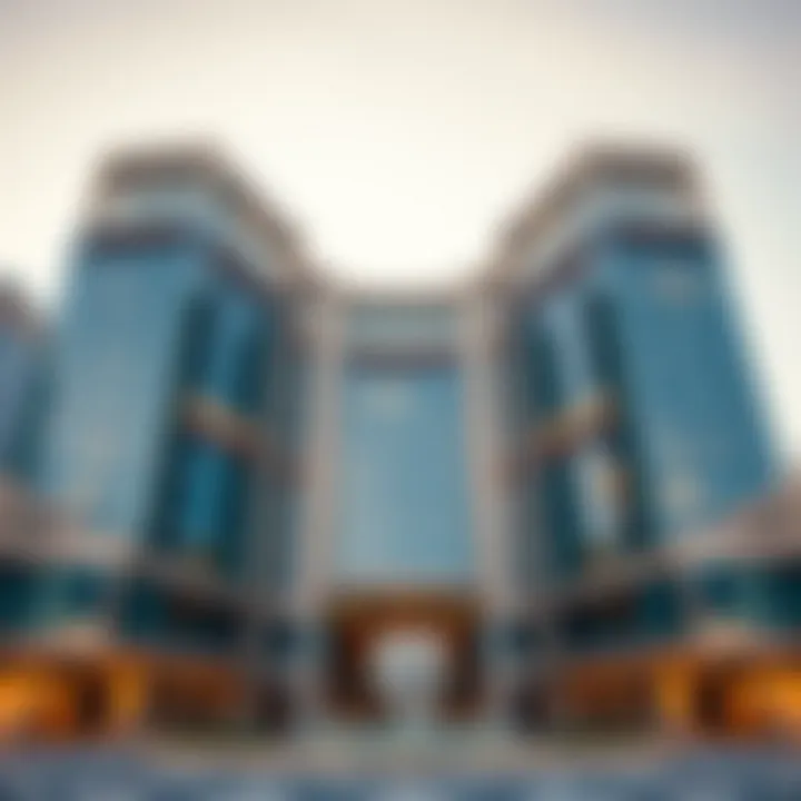 Architectural design of Al Fattan Plaza showcasing its modernity