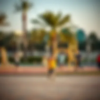 Children playing in the recreational area of Al Jazeera Park