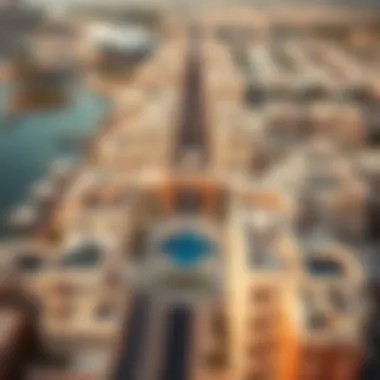 Aerial view of Bani Yas highlighting urban development