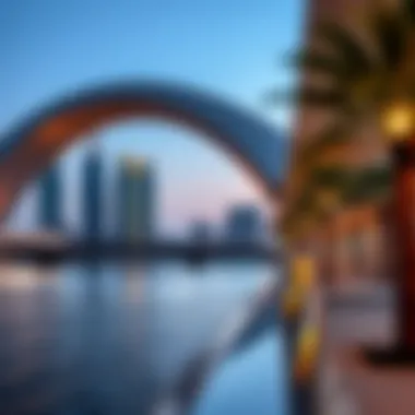 Architectural Marvels of Reem Island Modern architectural design of a Reem Island bridge