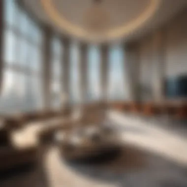 Opulent Living Space Inside Burj Khalifa Luxurious interior of a flat in Burj Khalifa.