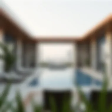 Stylish outdoor pool area in a Dubai real estate property