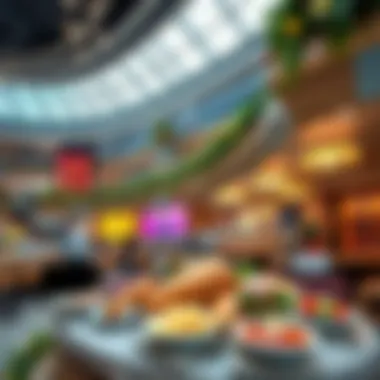 Culinary Delights in The Dubai Mall A vibrant dining area featuring diverse culinary options within The Dubai Mall