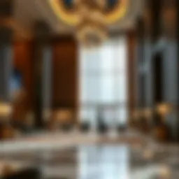 Luxurious hotel lobby in Damac Hills 2 with elegant décor