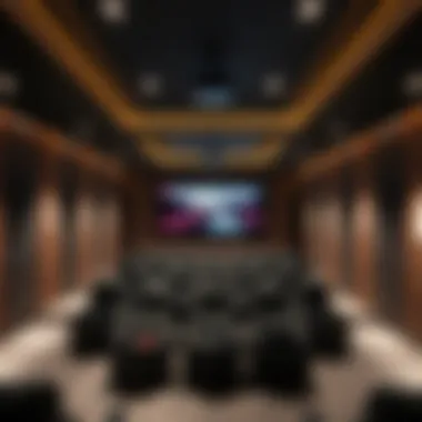 Interior layout of a screening room featuring advanced technology