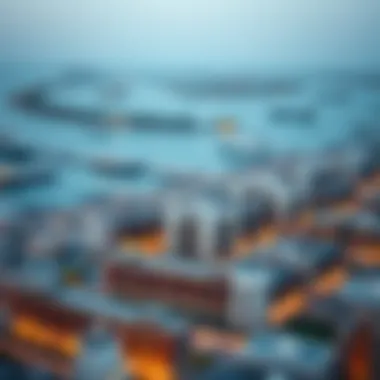 Aerial view of Dubai's maritime district with housing options