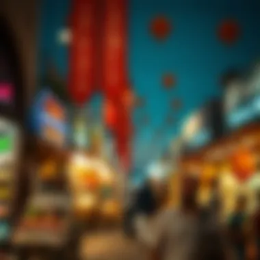 Festive market scene bustling with visitors enjoying Eid shopping