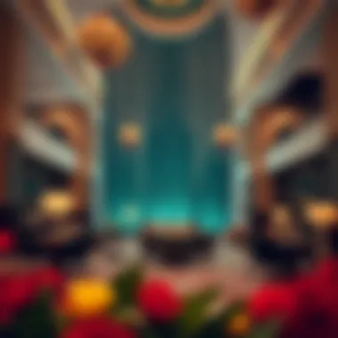 Luxurious hotel decorated for Eid festivities, showcasing cultural elements