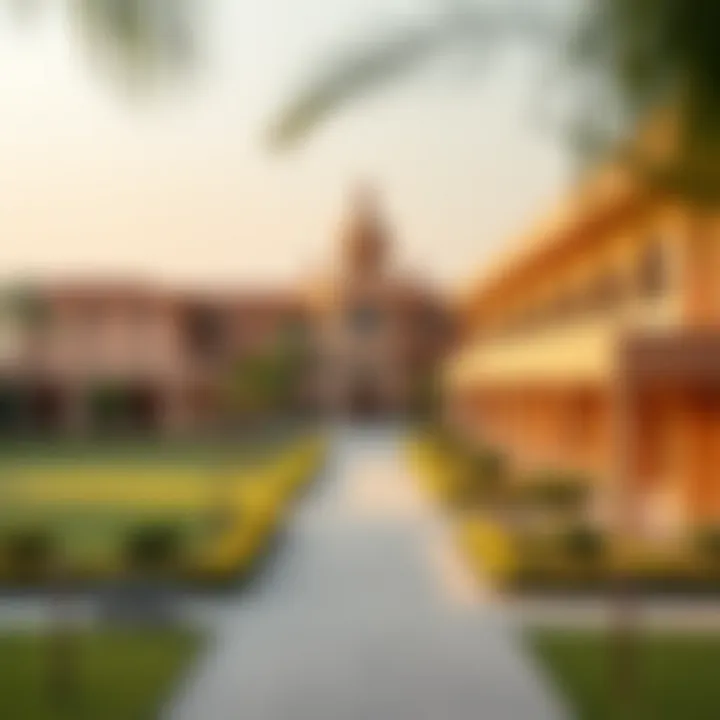 A scenic view of an Indian school's campus in Dubai