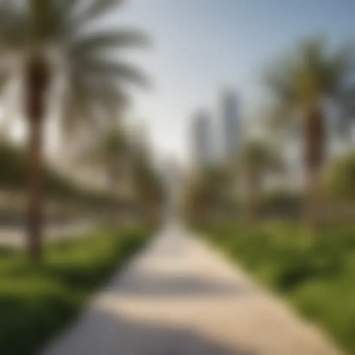 A serene park in Al Barsha offering a green escape amidst urban development