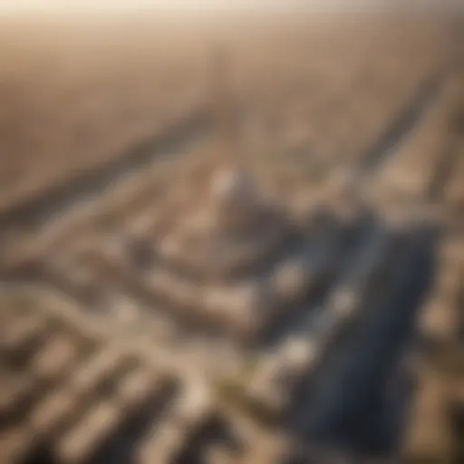 Aerial view of Al-Shu'aybah showcasing its unique architecture and skyline