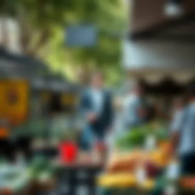 Vibrant Market Scene in Bayswater A bustling local market showcasing Bayswater's vibrant community