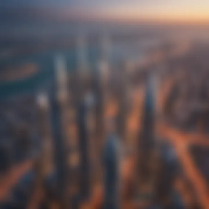 Aerial view of Dubai's skyline featuring iconic dream towers