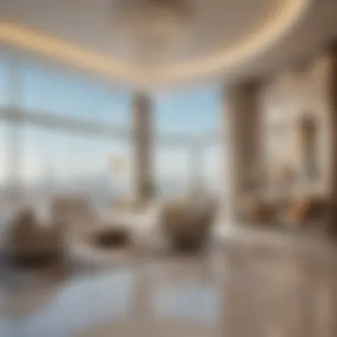 Luxurious interior of a residential unit in a dream tower