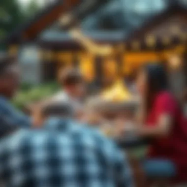 Families enjoying a barbecue gathering