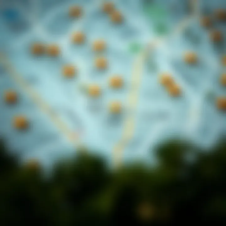 Map showcasing rental locations in Dubai