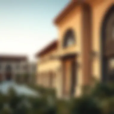 Architectural features of Desert Village Al Reef highlighting traditional elements