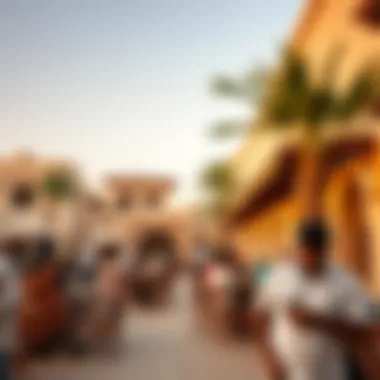 Community center in Desert Village Al Reef reflecting vibrant local life