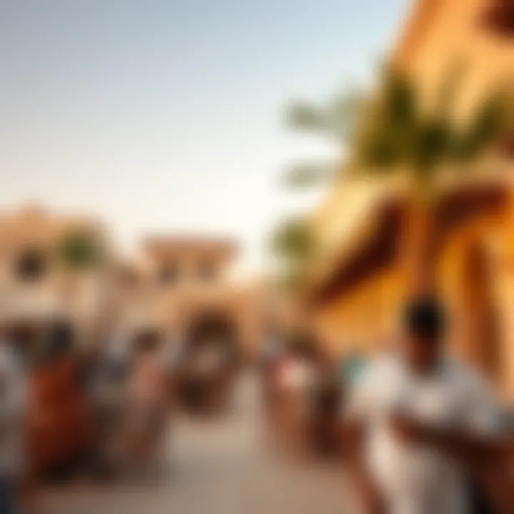 Community center in Desert Village Al Reef reflecting vibrant local life