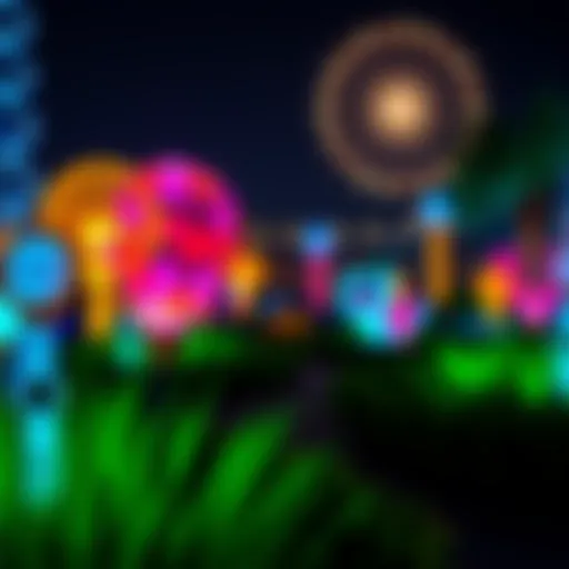 Colorful light displays at Dubai Garden Glow