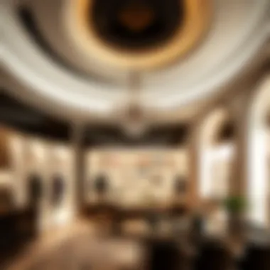 An elegant boutique interior highlighting luxury items