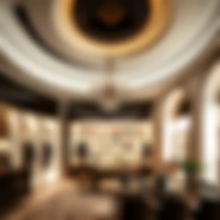 An elegant boutique interior highlighting luxury items