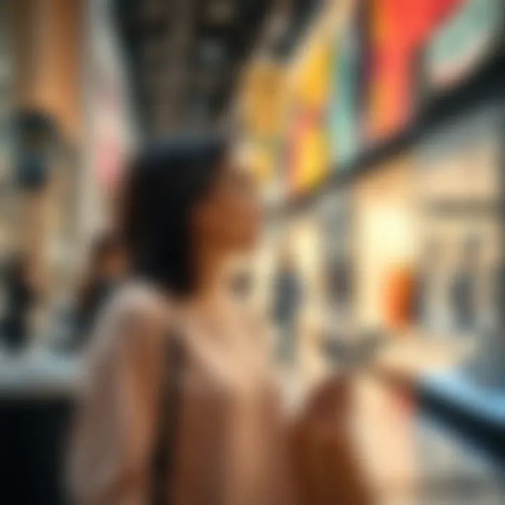 A shopper enjoying a unique retail experience at the mall