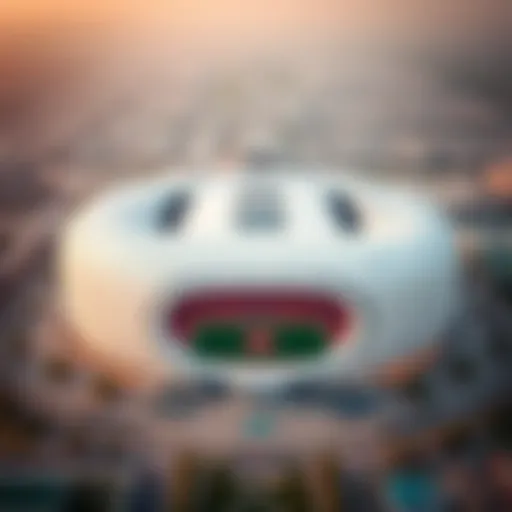 Aerial View of Etihad Arena A stunning aerial view of Etihad Arena showcasing its modern architectural design.