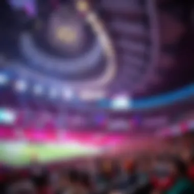 Inside the Etihad Arena, capturing the vibrant atmosphere during a major event.