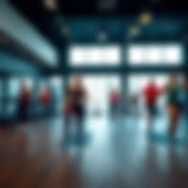 Group exercise class in a vibrant fitness studio