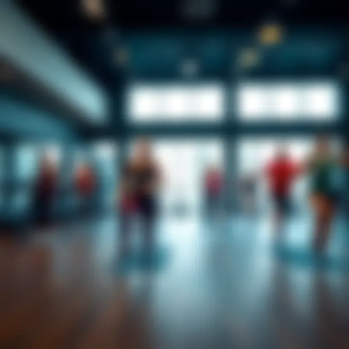 Group exercise class in a vibrant fitness studio