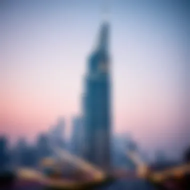 Majestic view of Jamal Tower against the Dubai skyline