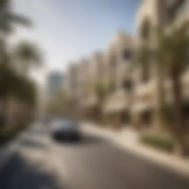 Diverse real estate developments lining Khalifa Bin Zayed Street illustrating investment opportunities.