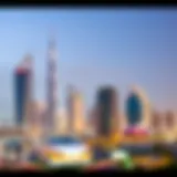 A stunning skyline view of Dubai featuring iconic buildings