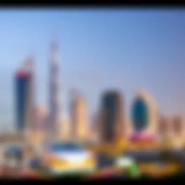 A stunning skyline view of Dubai featuring iconic buildings