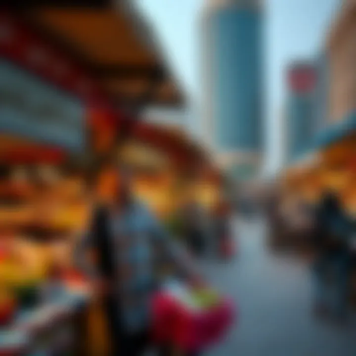 Vibrant market scene reflecting local Dubai life