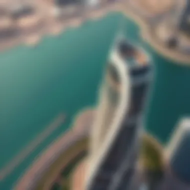 Stunning aerial view of Bugatti Tower showcasing its unique architectural design