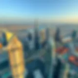 Aerial view of Downtown Dubai showcasing iconic skyscrapers