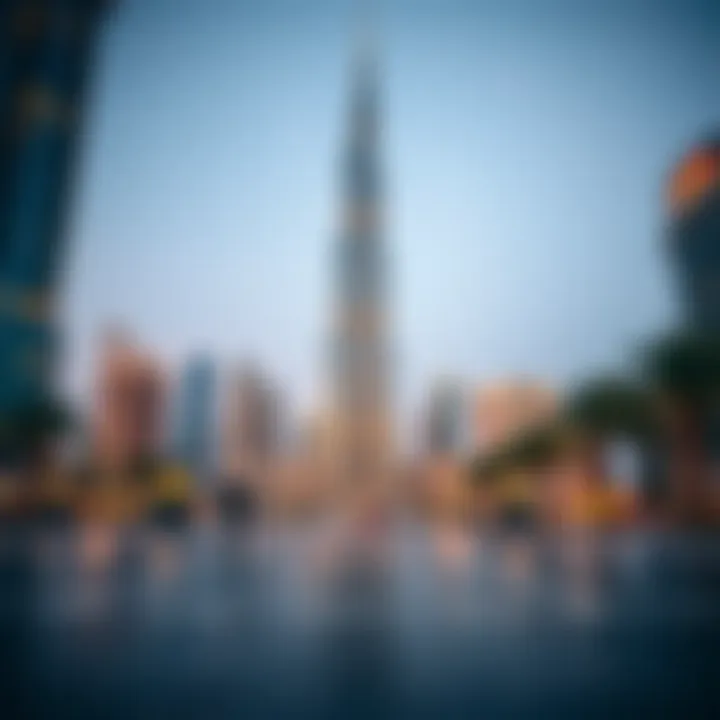 The mesmerizing Burj Khalifa towering over the skyline