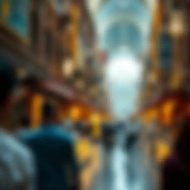 Atmospheric view of shoppers in Gold Souk