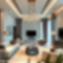 Luxurious apartment interiors showcasing modern design