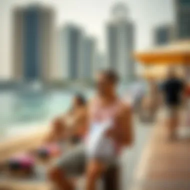 Vibrant lifestyle scene at JBR beach