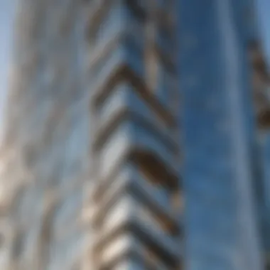 Close-up of the Vision Tower's innovative facade highlighting its modern design elements