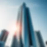 The stunning facade of Tiara East Tower basking in Dubai's sunlight