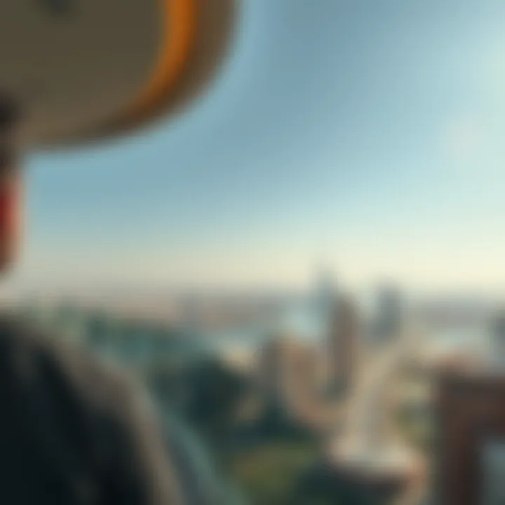 Panoramic views from the top of Tiara East Tower overlooking Dubai's skyline