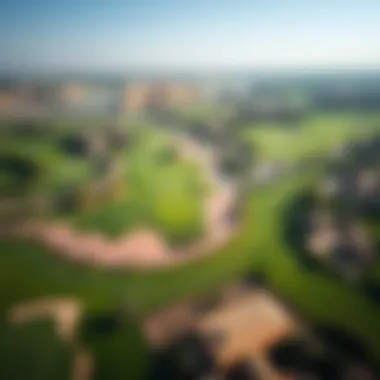 Stunning aerial view of Jumeirah Golf Estates showcasing its lush landscapes and golf courses.