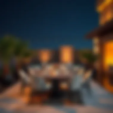 Sophisticated Outdoor Dining Setup Sophisticated outdoor dining setup under a starry sky